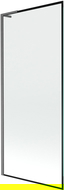 Mexen Next L parawan nawannowy 1-skrzydłowy 80 x 150 cm, czarna ramka,  gun gray szczotkowany - 895-080-000-03-70-66
