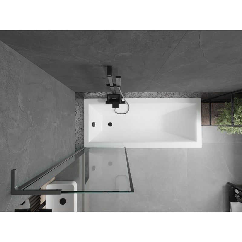 Mexen Next L parawan nawannowy 1-skrzydłowy 60 x 150 cm, czarna ramka, gun metal - 895-060-000-03-70-95