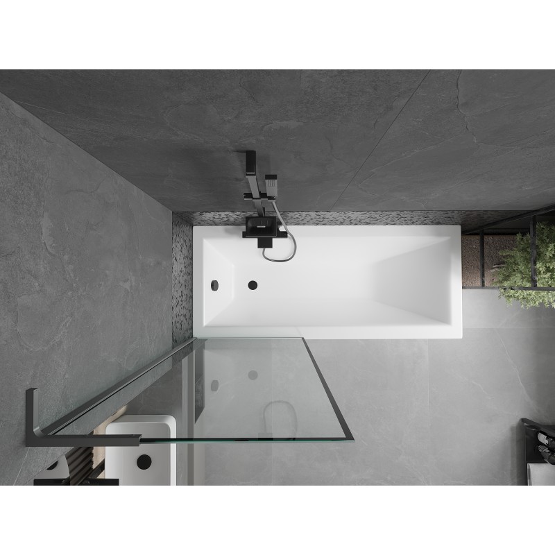 Mexen Next L parawan nawannowy 1-skrzydłowy 70 x 150 cm, czarna ramka, gun metal - 895-070-000-03-70-95
