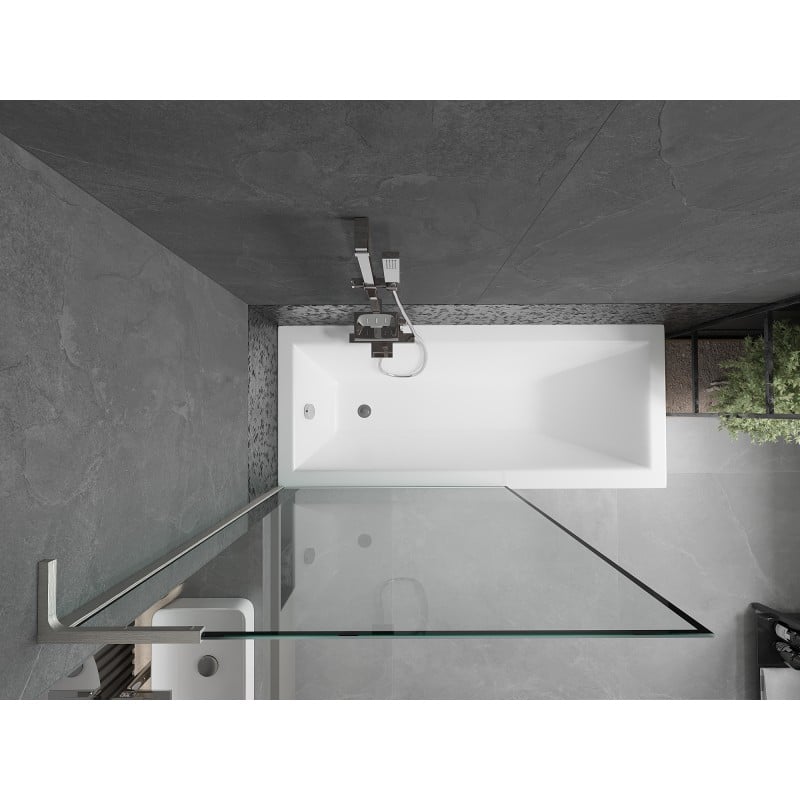 Mexen Next L parawan nawannowy 1-skrzydłowy 100 x 150 cm, czarna ramka, gun metal - 895-100-000-03-70-95