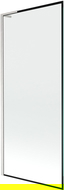 Mexen Next L parawan nawannowy 1-skrzydłowy 80 x 150 cm, czarna ramka, nikiel szczotkowany - 895-080-000-03-70-97