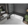 Mexen Next L parawan nawannowy 1-skrzydłowy 70 x 150 cm, czarna kratka, chrom - 895-070-000-03-77-01