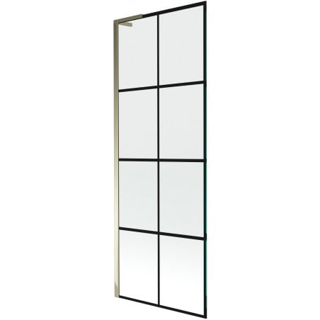 Mexen Next L parawan nawannowy 1-skrzydłowy 70 x 150 cm, czarna kratka, złoty - 895-070-000-03-77-50