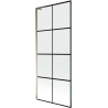 Mexen Next L parawan nawannowy 1-skrzydłowy 80 x 150 cm, czarna kratka, złoty - 895-080-000-03-77-50