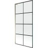 Mexen Next L parawan nawannowy 1-skrzydłowy 90 x 150 cm, czarna kratka, złoty - 895-090-000-03-77-50