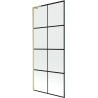 Mexen Next L parawan nawannowy 1-skrzydłowy 80 x 150 cm, czarna kratka, złoty szczotkowany - 895-080-000-03-77-55