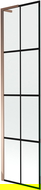 Mexen Next L parawan nawannowy 1-skrzydłowy 50 x 150 cm, czarna kratka, różowe złoto - 895-050-000-03-77-60
