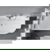 Mexen Mia wanna wolnostojąca narożna lewa 150 x 75 cm, biała/czarna, przelew gun gray szczotkowany - 52691507575L-66