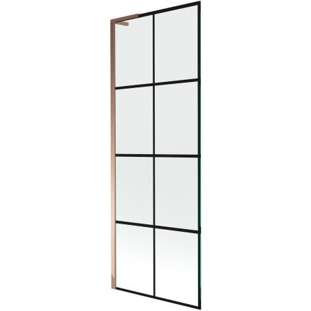 Mexen Next L parawan nawannowy 1-skrzydłowy 70 x 150 cm, czarna kratka, różowe złoto - 895-070-000-03-77-60