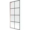 Mexen Next L parawan nawannowy 1-skrzydłowy 80 x 150 cm, czarna kratka, różowe złoto - 895-080-000-03-77-60