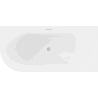 Mexen Mia wanna wolnostojąca narożna prawa 160 x 75 cm, biała, przelew nikiel szczotkowany - 52691607500P-97