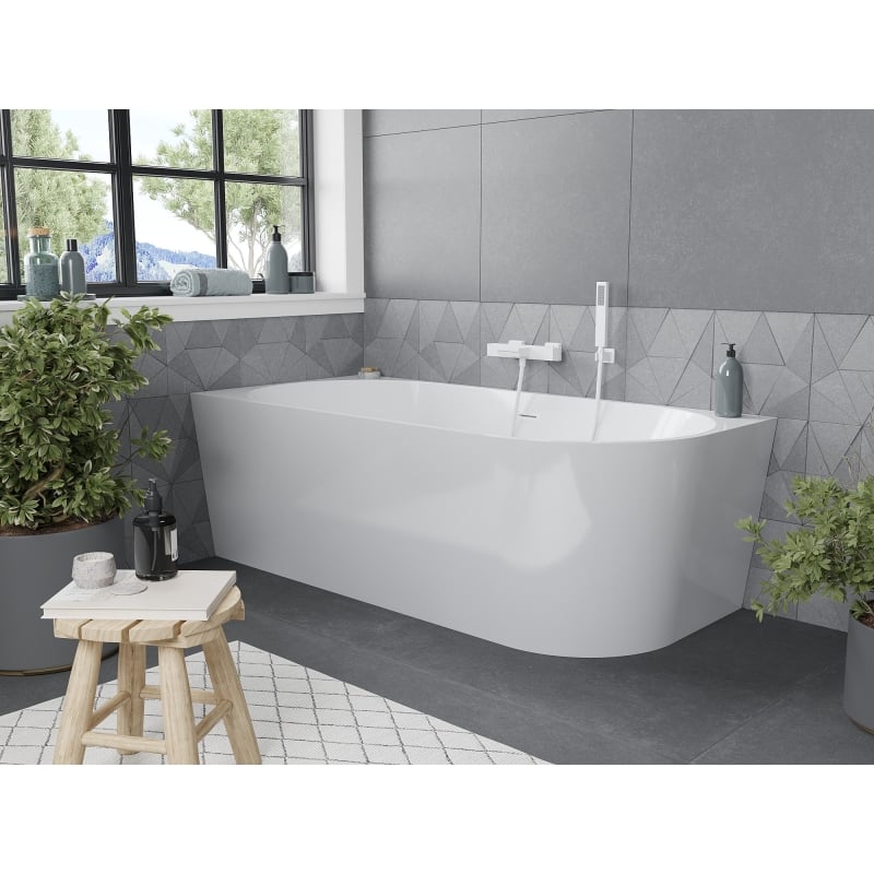 Mexen Mia wanna wolnostojąca narożna lewa 170 x 80 cm, biała, przelew biały - 52691708000L-20