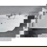 Mexen Mia wanna wolnostojąca narożna lewa 170 x 80 cm, biała, przelew gun metal - 52691708000L-95