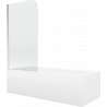 Mexen Vega wanna prostokątna 160 x 70 cm z obudową i parawanem 1-skrzydłowym 75 cm, transparent, chrom - 550116070X9007510100