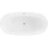 Mexen Eris wanna wolnostojąca 170 x 80 cm, biała/czarna, przelew złoty szczotkowany - 53441708075-55