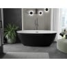 Mexen Eris wanna wolnostojąca 170 x 80 cm, biała/czarna, przelew gun metal - 53441708075-95