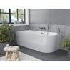 Mexen Mia wanna wolnostojąca narożna lewa 180 x 80 cm, biała, przelew gun metal - 52691808000L-95