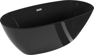 Mexen Eris wanna wolnostojąca 170 x 80 cm, czarna, przelew chrom - 53441708070-01