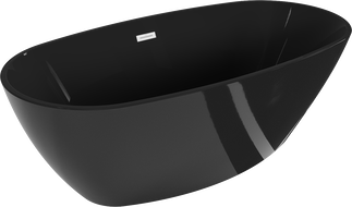 Mexen Eris wanna wolnostojąca 170 x 80 cm, czarna, przelew biały - 53441708070-20