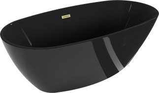 Mexen Eris wanna wolnostojąca 170 x 80 cm, czarna, przelew złoty szczotkowany - 53441708070-55