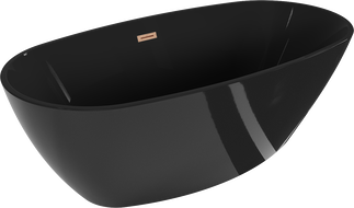 Mexen Eris wanna wolnostojąca 170 x 80 cm, czarna, przelew miedź szczotkowana - 53441708070-65