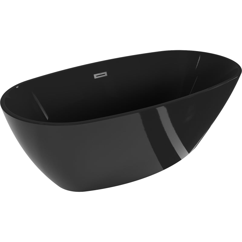 Mexen Eris wanna wolnostojąca 170 x 80 cm, czarna, przelew gun metal - 53441708070-95