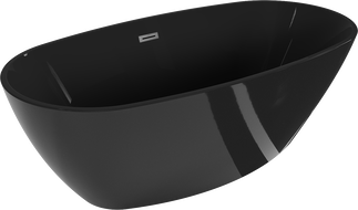Mexen Eris wanna wolnostojąca 170 x 80 cm, czarna, przelew gun metal - 53441708070-95