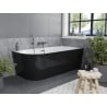 Mexen Mia wanna wolnostojąca narożna prawa 180 x 80 cm, biała/czarna, przelew gun metal - 52691808075P-95