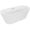 Mexen Flavia wanna wolnostojąca 150 x 75 cm, biała, przelew złoty - 54031507500-G
