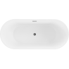 Mexen Flavia wanna wolnostojąca 150 x 75 cm, biała, przelew gun gray szczotkowany - 54031507500-66