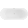 Mexen Flavia wanna wolnostojąca 150 x 75 cm, biała, przelew nikiel szczotkowany - 54031507500-97