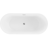 Mexen Flavia wanna wolnostojąca 150 x 75 cm, biała/czarna, przelew chrom - 54031507575-01