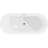 Mexen Flavia wanna wolnostojąca 150 x 75 cm, biała/czarna, przelew gun gray szczotkowany - 54031507575-66