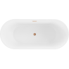 Mexen Flavia wanna wolnostojąca 160 x 75 cm, biała, przelew miedź szczotkowana - 54031608000-65