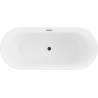 Mexen Flavia wanna wolnostojąca 160 x 75 cm, biała, przelew czarny - 54031608000-70