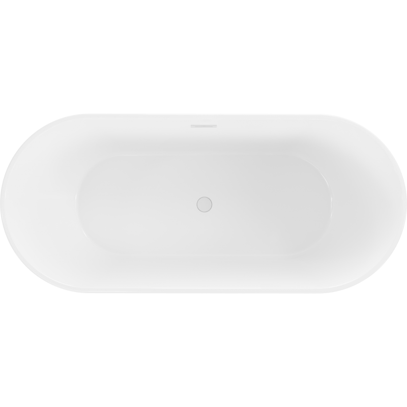 Mexen Flavia wanna wolnostojąca 170 x 75 cm, biała/czarna, przelew biały - 54031708075-20