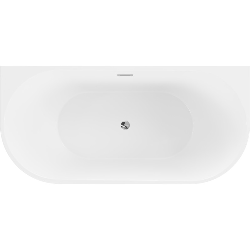Mexen Oval wanna wolnostojąca przyścienna 140 x 75 cm, biała, przelew chrom - 52671407500-01