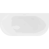 Mexen Oval wanna wolnostojąca przyścienna 140 x 75 cm, biała, przelew biały - 52671407500-20