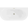 Mexen Oval wanna wolnostojąca przyścienna 140 x 75 cm, biała, przelew złoty - 52671407500-50