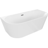 Mexen Oval wanna wolnostojąca przyścienna 140 x 75 cm, biała, przelew gun metal - 52671407500-95