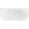 Mexen Oval wanna wolnostojąca przyścienna 140 x 75 cm, biała, przelew nikiel szczotkowany - 52671407500-97