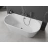 Mexen Oval wanna wolnostojąca przyścienna 140 x 75 cm, biała, przelew gun metal - 52671407500-95