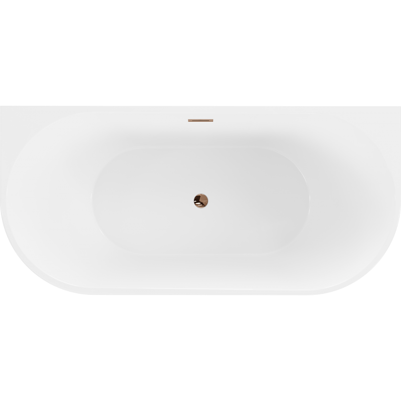 Mexen Oval wanna wolnostojąca przyścienna 170 x 80 cm, biała, przelew różowe złoto - 52671708000-60