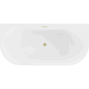 Mexen Oval wanna wolnostojąca przyścienna 180 x 80 cm, biała, przelew złoty szczotkowany - 52671808000-55