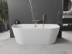 Mexen Oval wanna wolnostojąca przyścienna 180 x 80 cm, biała, przelew różowe złoto - 52671808000-60