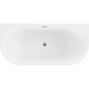Mexen Oval wanna wolnostojąca przyścienna 170 x 80 cm, biała, przelew gun metal - 52671708000-95