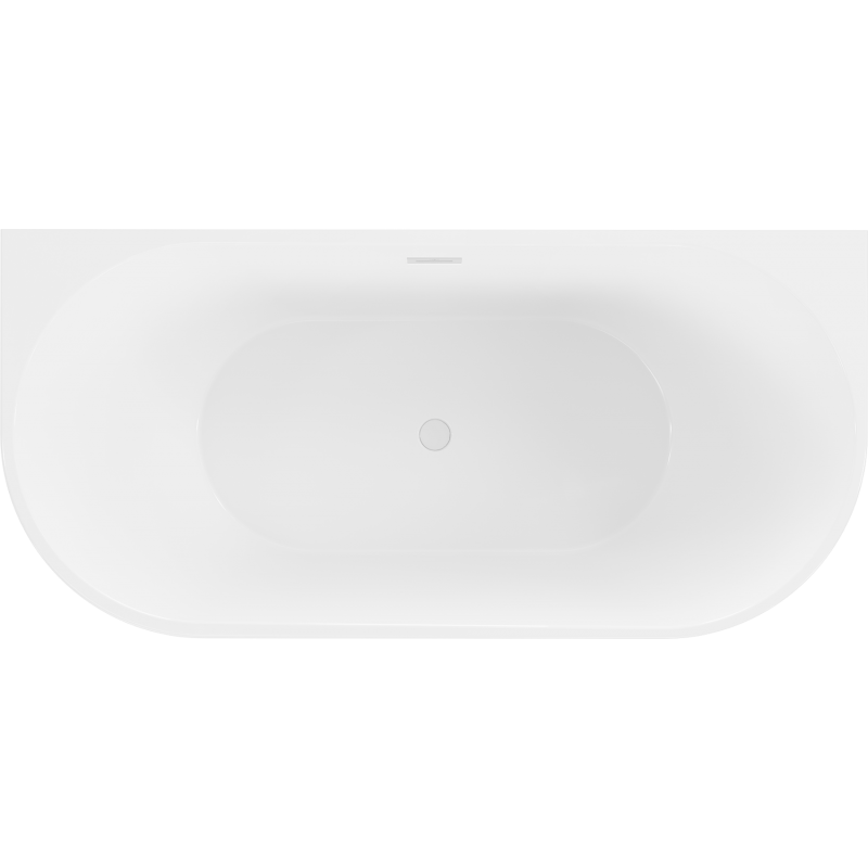 Mexen Oval wanna wolnostojąca przyścienna 150 x 75 cm, biała/czarna, przelew biały - 52671507575-20