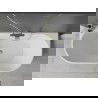 Mexen Oval wanna wolnostojąca przyścienna 140 x 75 cm, biała/czarna, przelew złoty - 52671407575-50