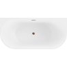 Mexen Oval wanna wolnostojąca przyścienna 140 x 75 cm, biała/czarna, przelew różowe złoto - 52671407575-60
