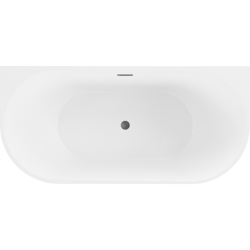 Mexen Oval wanna wolnostojąca przyścienna 140 x 75 cm, biała/czarna, przelew gun metal - 52671407575-95